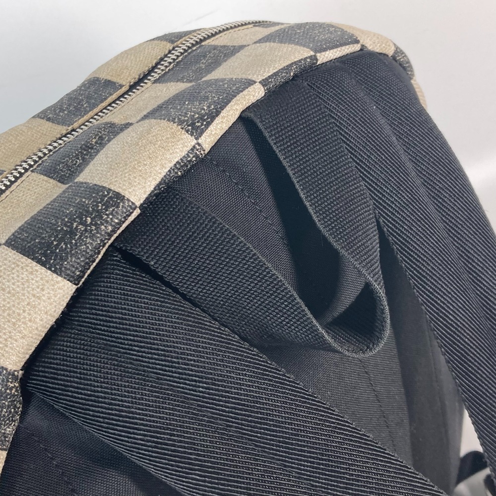 SAINT LAURENT PARIS Plaid Backpack Leather Canvas Beige - Picture 6 of 9